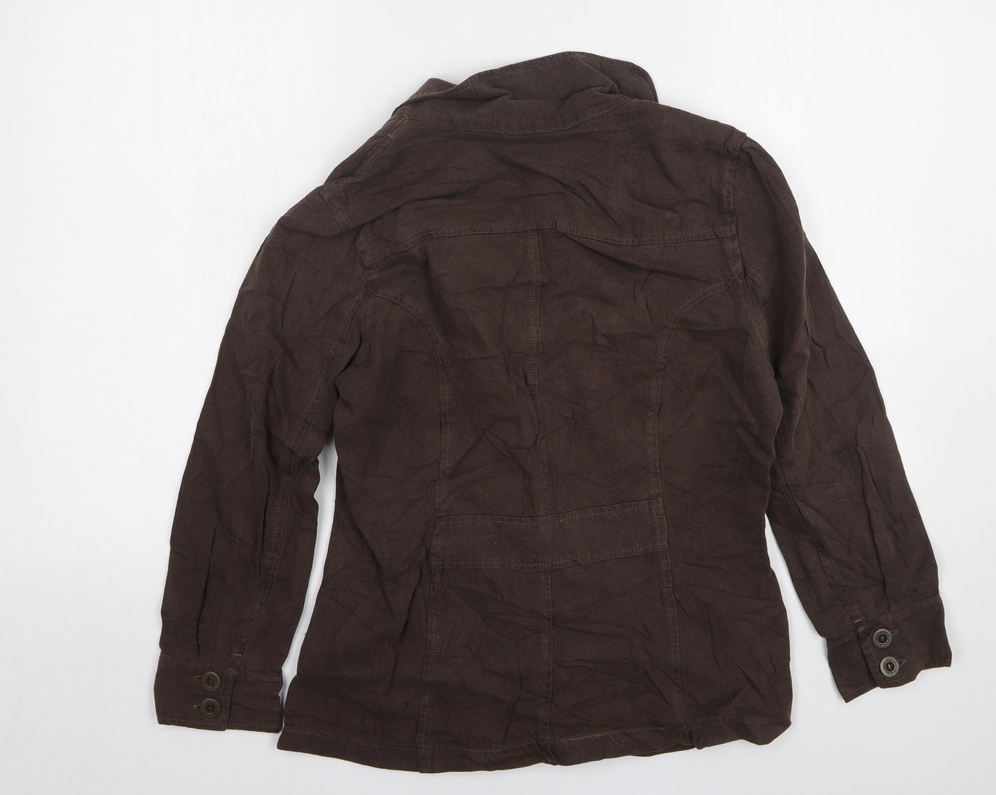 Classics Womens Brown Cotton Jacket Suit Jacket Size 12