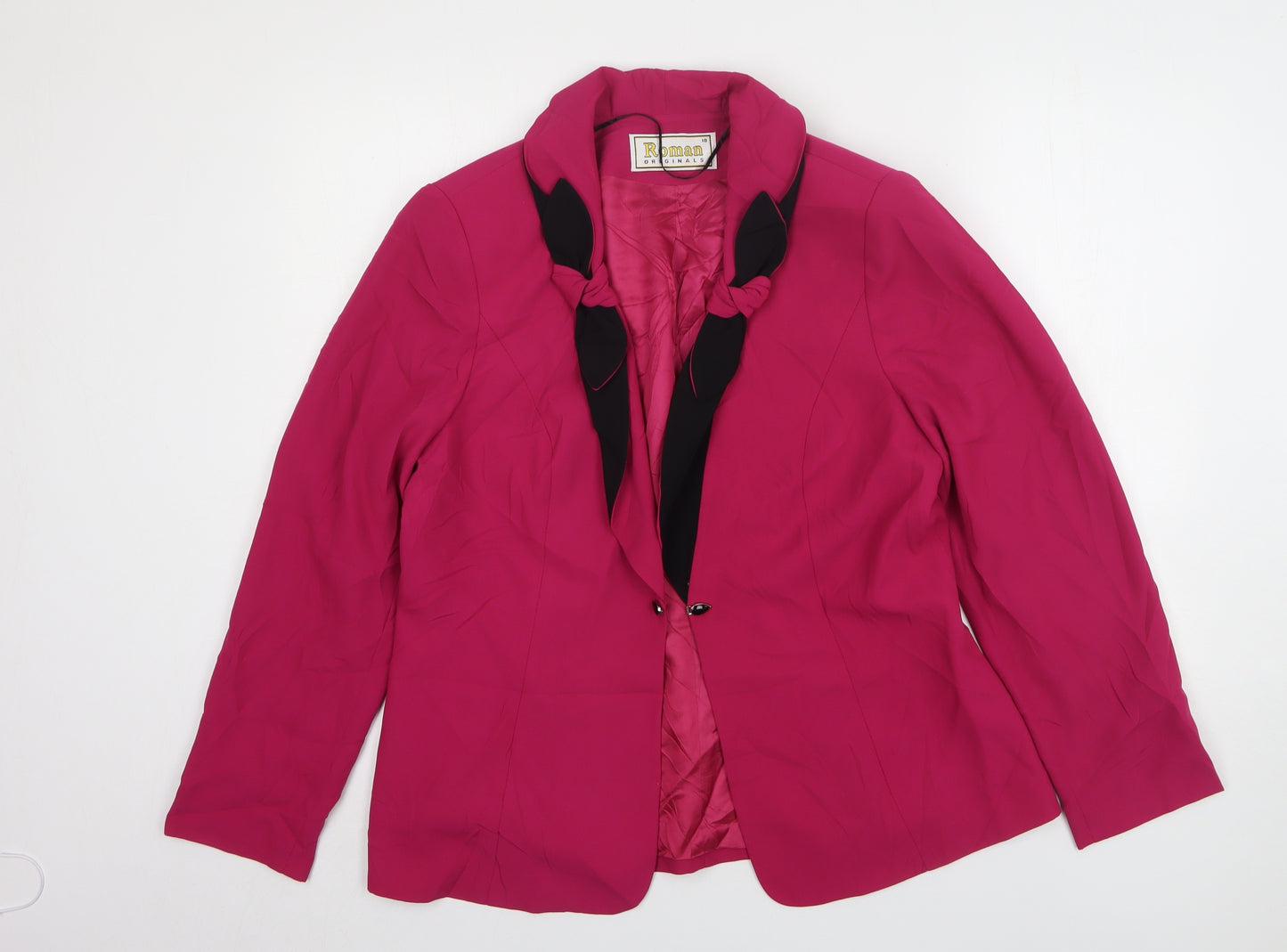 Roman Womens Pink Polyester Jacket Blazer Size 18