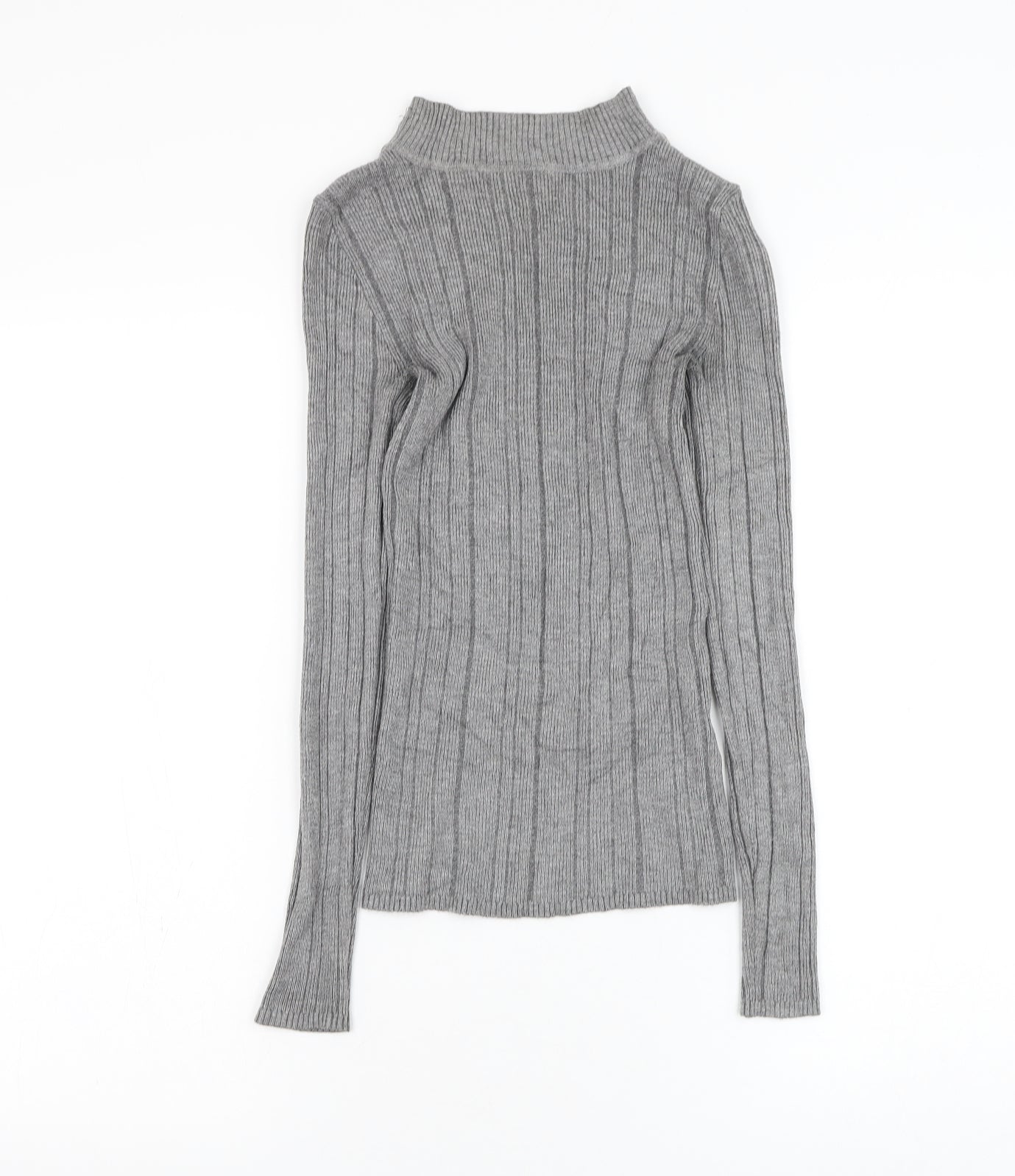 Atmosphere Womens Grey Round Neck Viscose Pullover Jumper Size 8