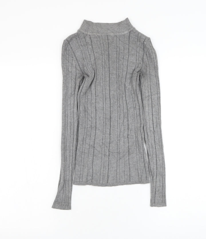 Atmosphere Womens Grey Round Neck Viscose Pullover Jumper Size 8