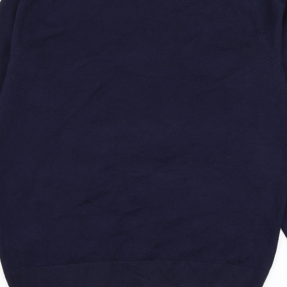 Marks and Spencer Mens Blue Round Neck Acrylic Pullover Jumper Size M - Christmas