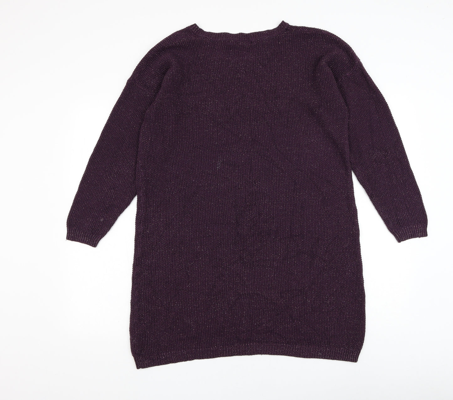 Marks and Spencer Womens Purple Round Neck Viscose Pullover Jumper Size 20
