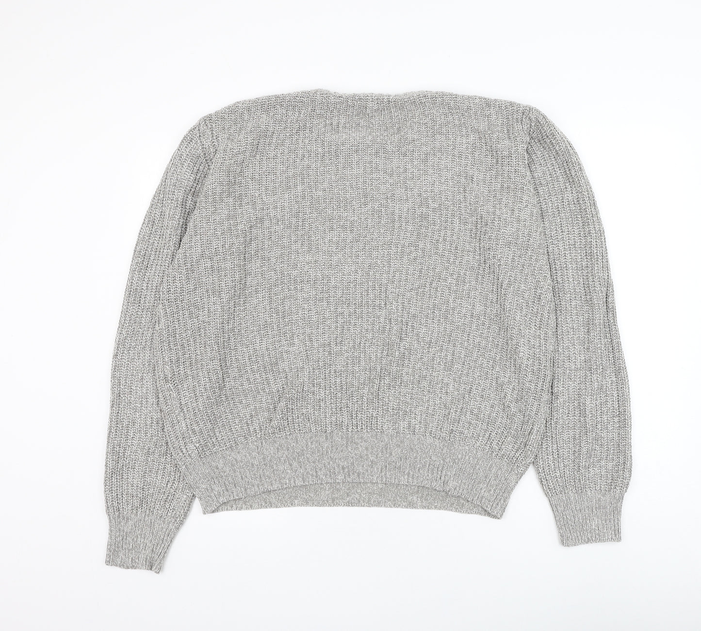 Cedar Wood State Womens Grey Round Neck Acrylic Pullover Jumper Size XL