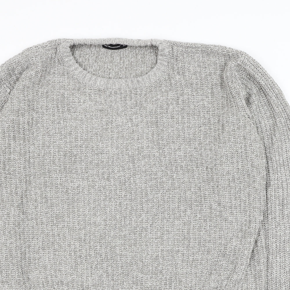Cedar Wood State Womens Grey Round Neck Acrylic Pullover Jumper Size XL