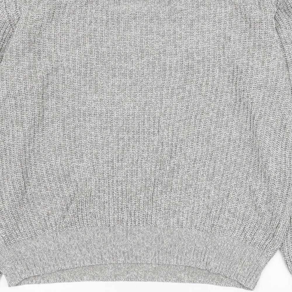 Cedar Wood State Womens Grey Round Neck Acrylic Pullover Jumper Size XL