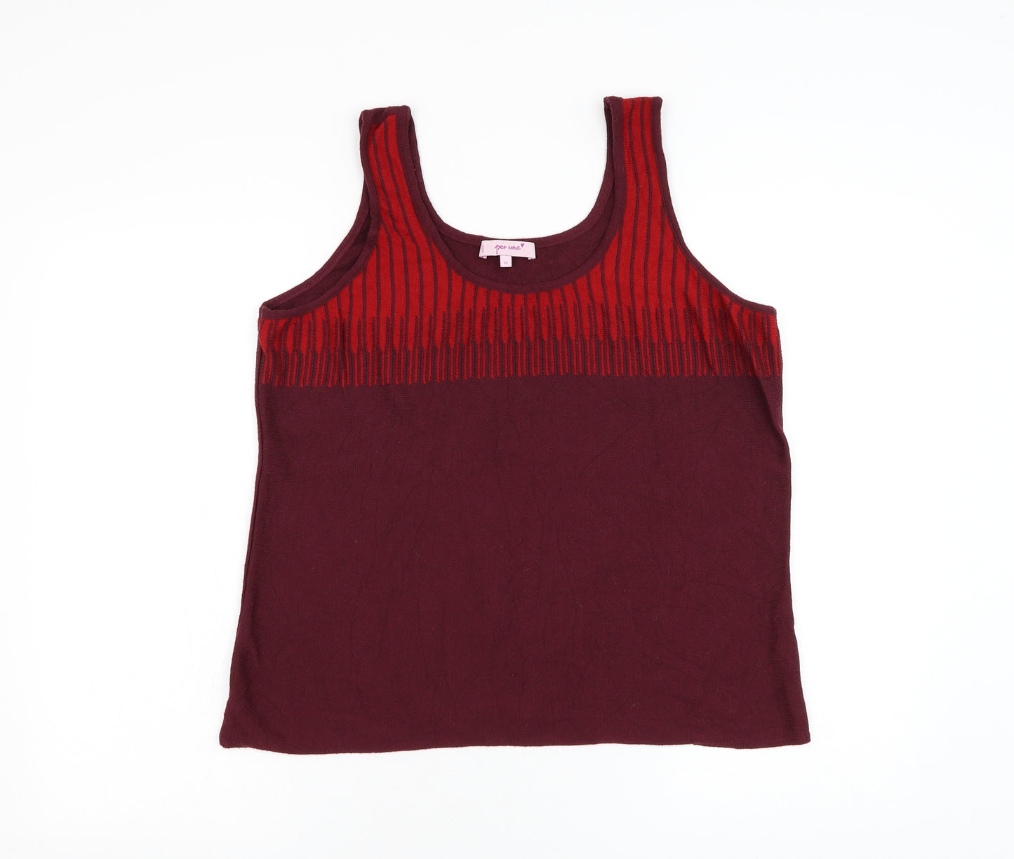 Marks and Spencer Womens Red Acrylic Basic Tank Size 18 Round Neck