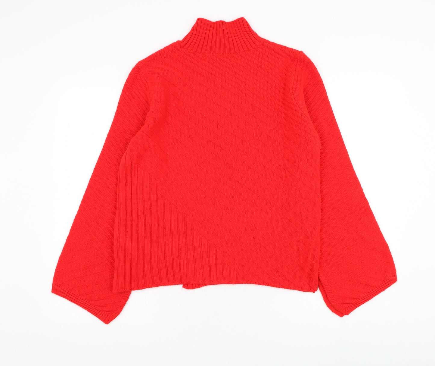 Topshop Womens Red Mock Neck Acrylic Pullover Jumper Size 12