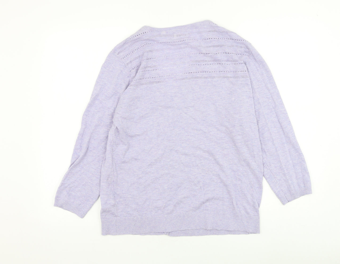 Fat Face Womens Blue V-Neck Cotton Cardigan Jumper Size 18