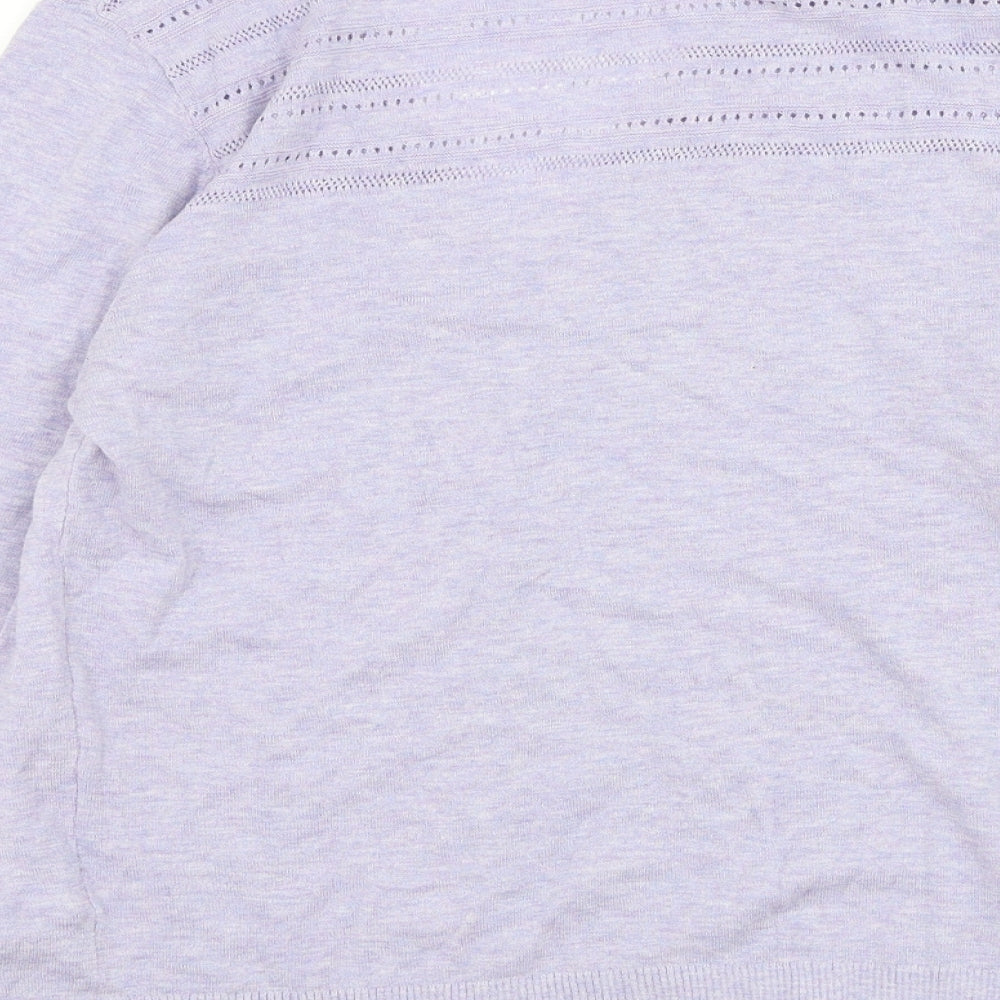 Fat Face Womens Blue V-Neck Cotton Cardigan Jumper Size 18