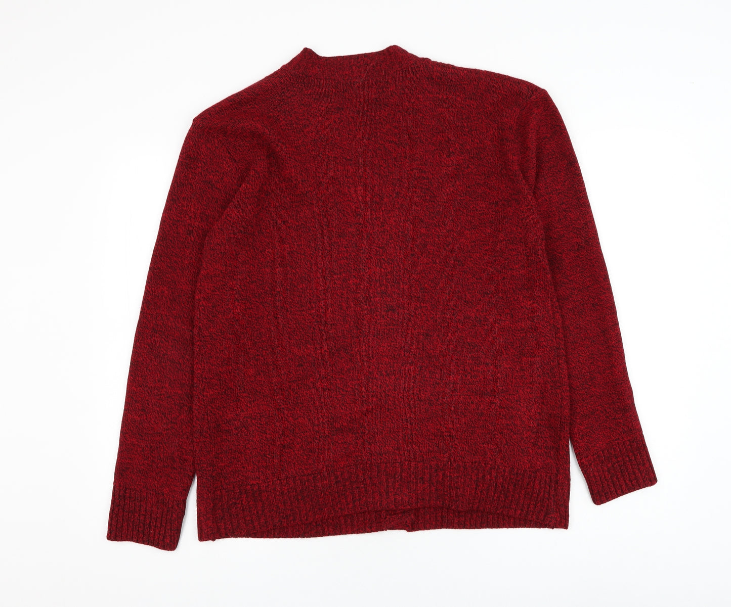 Choice Womens Red V-Neck Acrylic Cardigan Jumper Size L