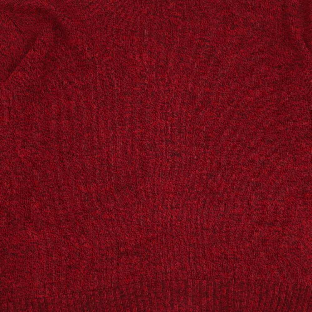 Choice Womens Red V-Neck Acrylic Cardigan Jumper Size L