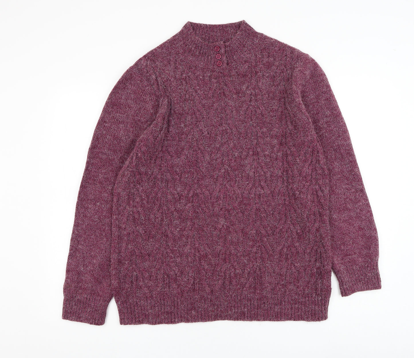 Damart Womens Purple Round Neck Acrylic Pullover Jumper Size 18