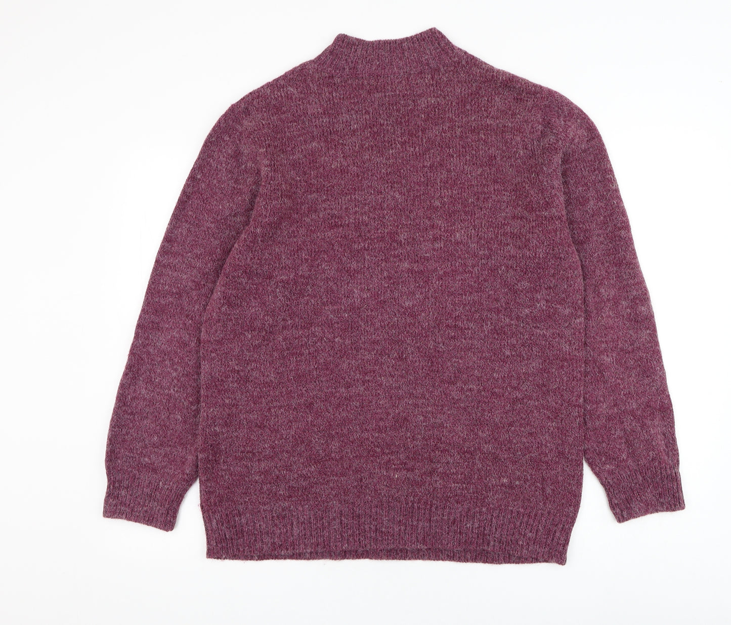 Damart Womens Purple Round Neck Acrylic Pullover Jumper Size 18