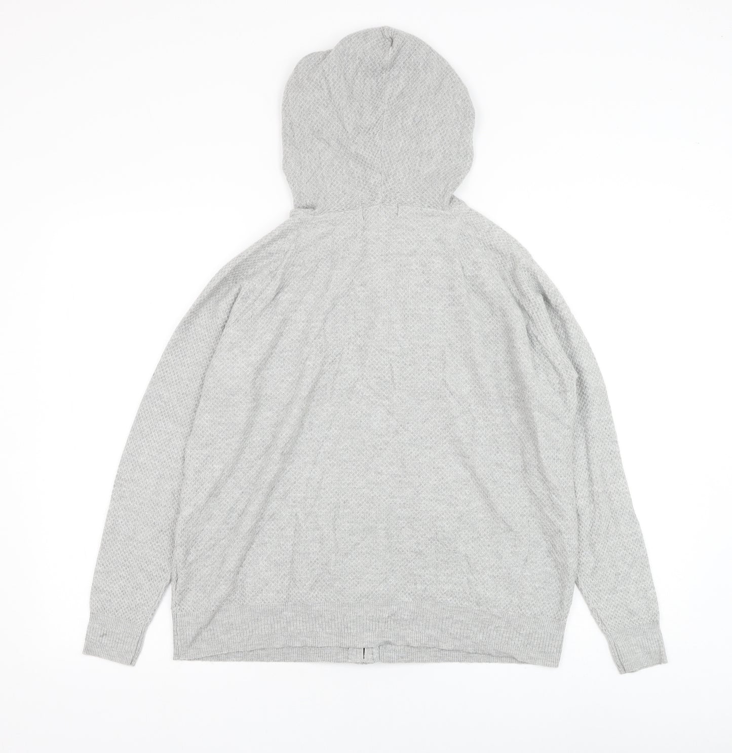Marks and Spencer Womens Grey Viscose Full Zip Hoodie Size M Zip