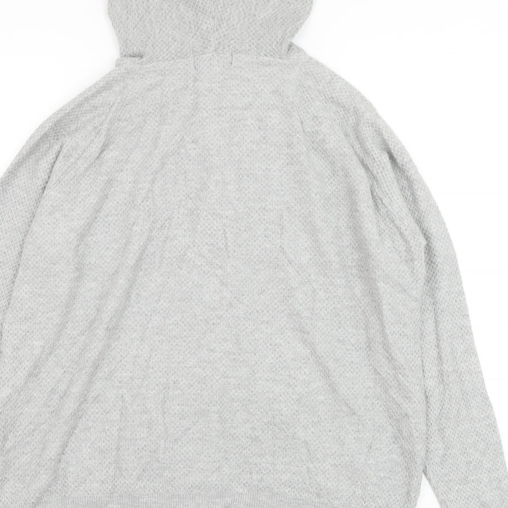 Marks and Spencer Womens Grey Viscose Full Zip Hoodie Size M Zip