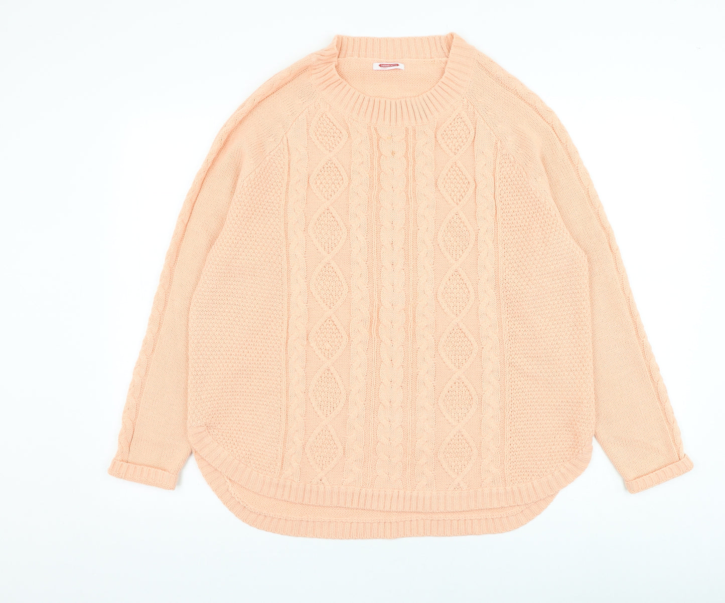 Damart Womens Pink Round Neck Acrylic Pullover Jumper Size 18