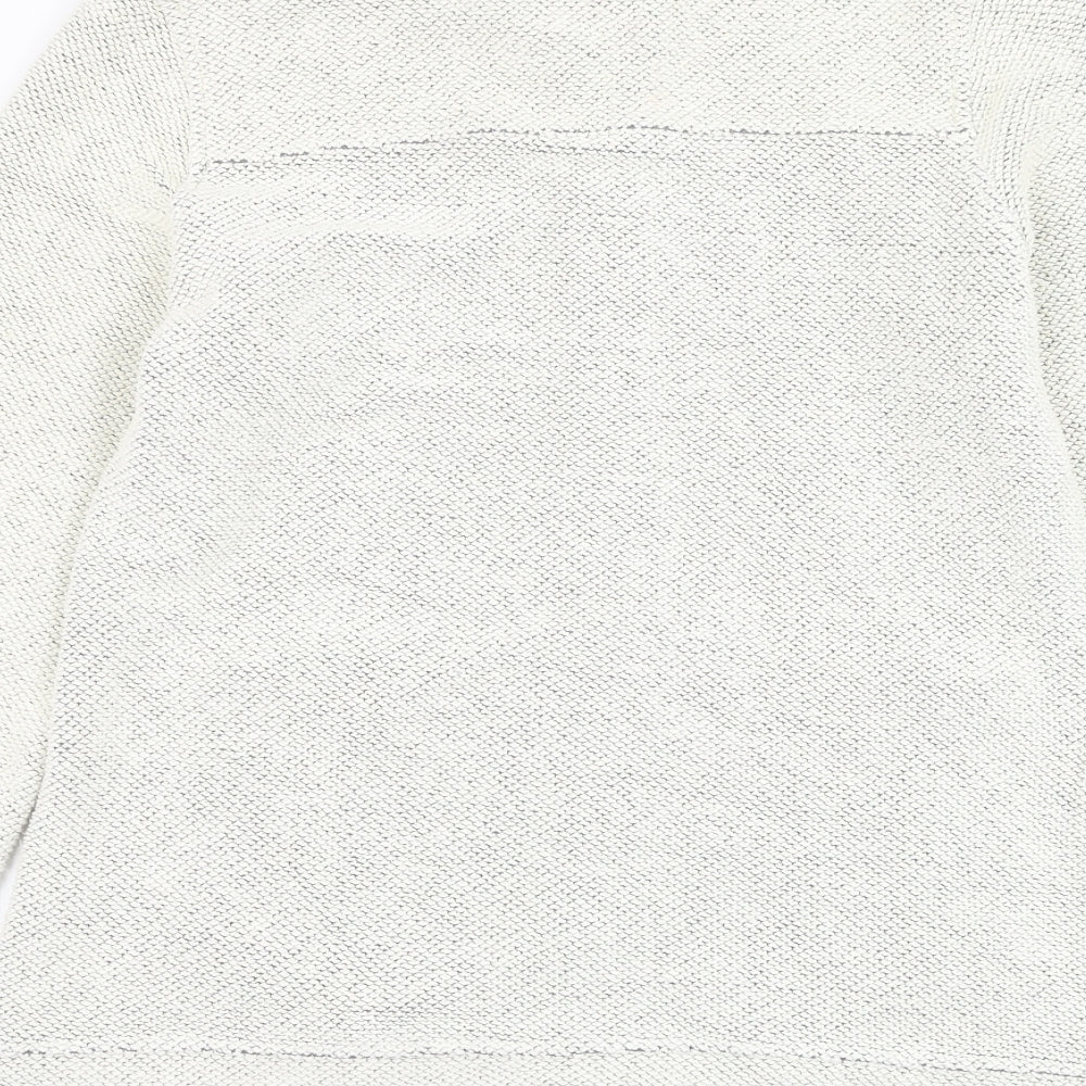 Weird Fish Womens White Cotton Full Zip Sweatshirt Size 14 Zip