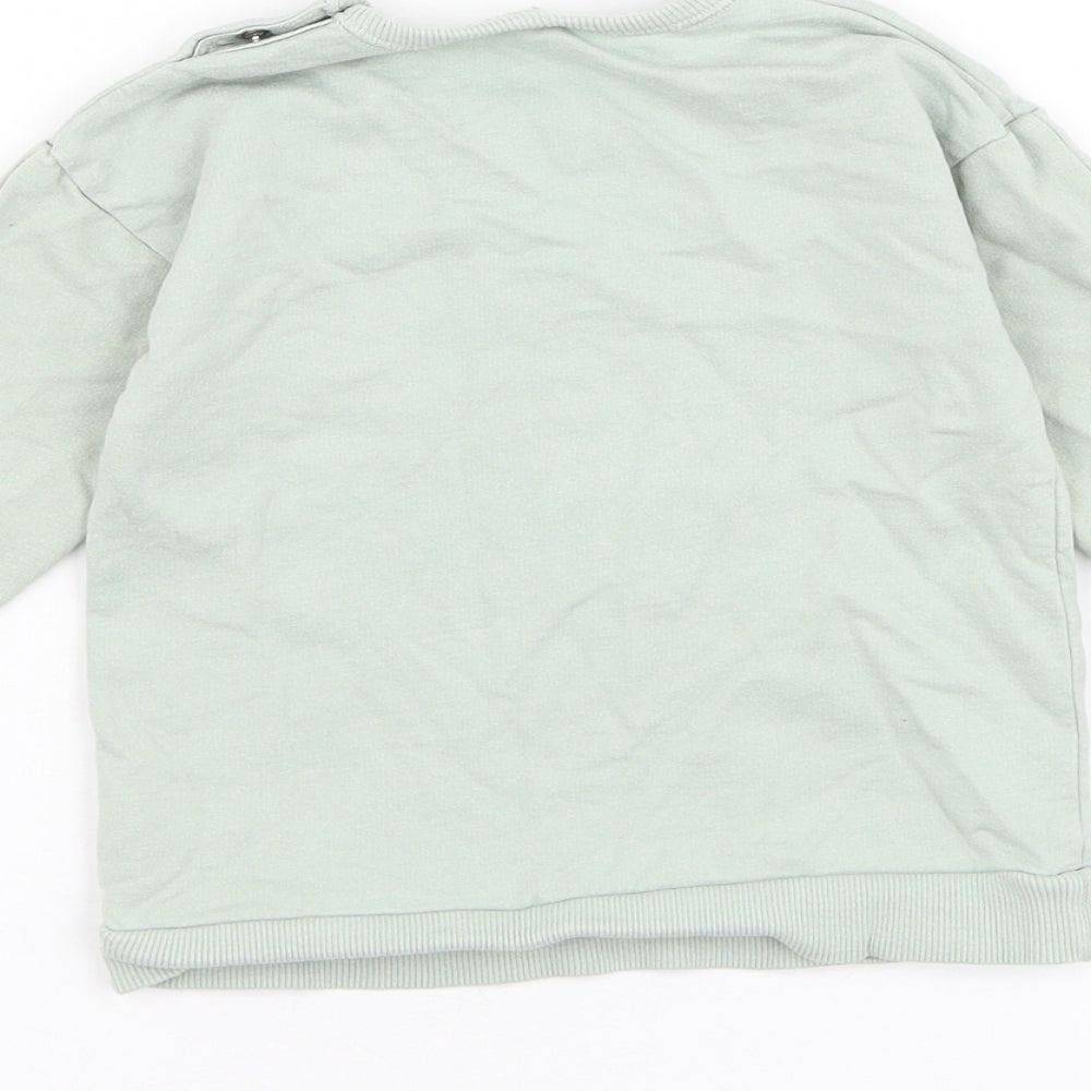 George Boys Green Cotton Pullover Jumper Size 12-18 Months Pullover - Dinosaur