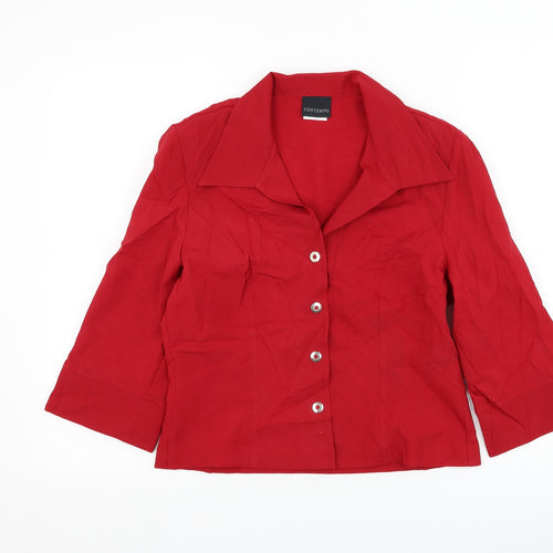 Contempo Womens Red Jacket Blazer Size 10 Button