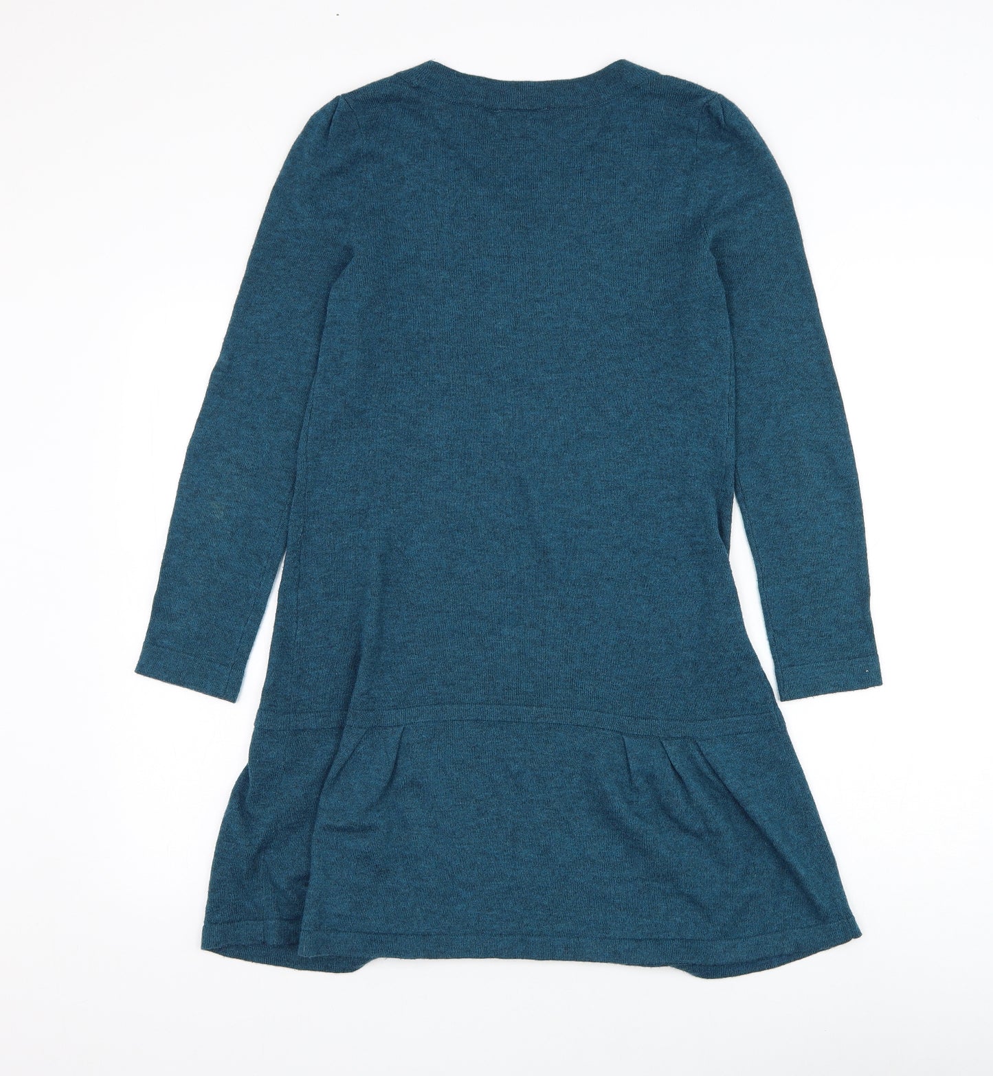 Wallis Womens Blue Acrylic Jacket Dress Size S Round Neck Pullover