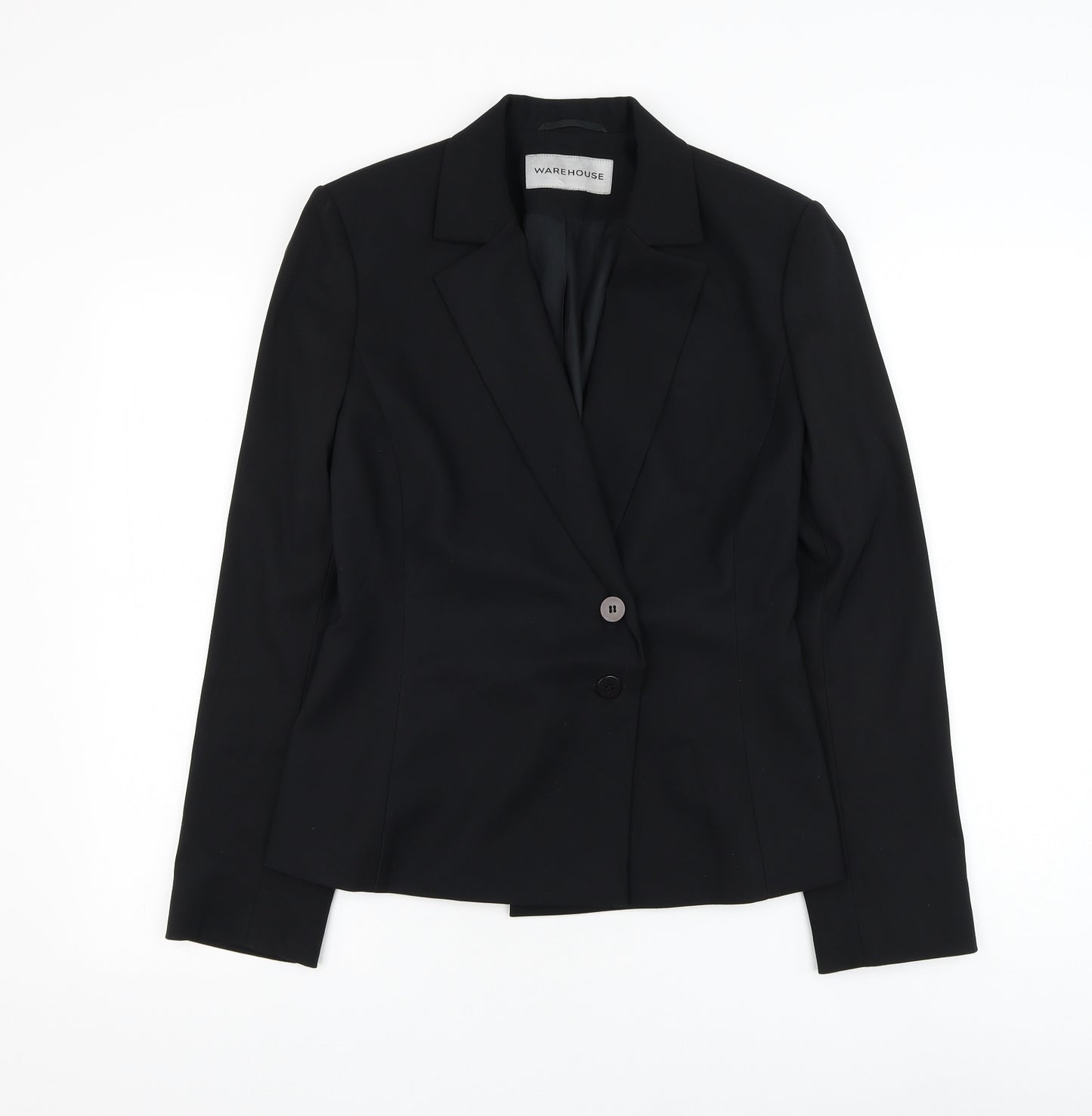 Warehouse Womens Black Jacket Blazer Size S Button
