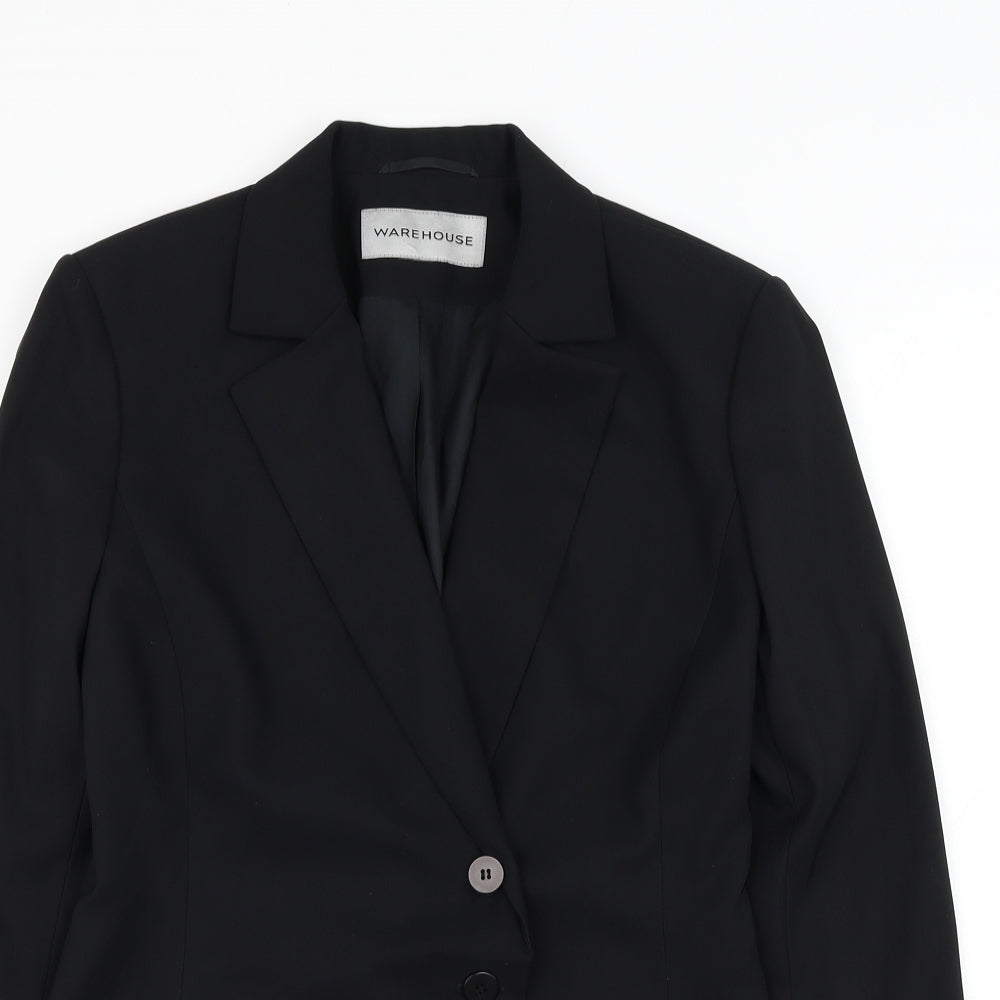 Warehouse Womens Black Jacket Blazer Size S Button