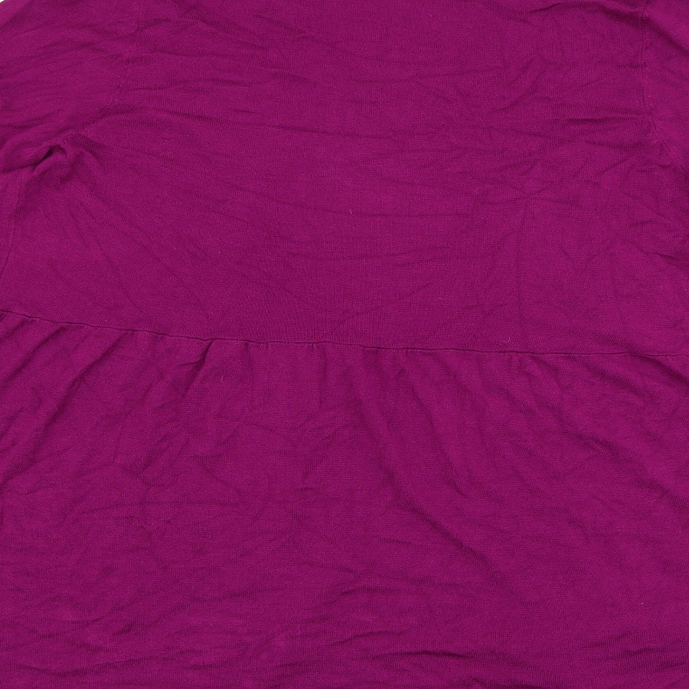 Bonmarché Womens Purple Square Neck Viscose Jumper Size M