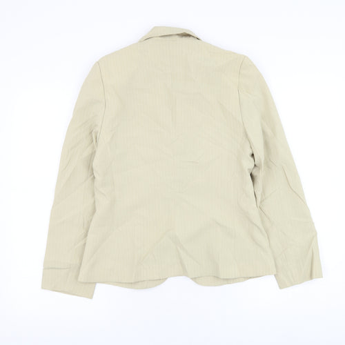 Vidro Womens Beige Jacket Blazer Size 12 Button