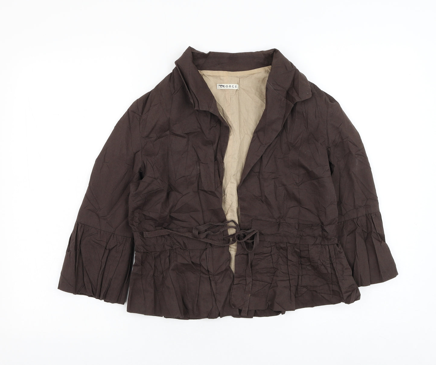 George Womens Brown Jacket Size 12 Tie