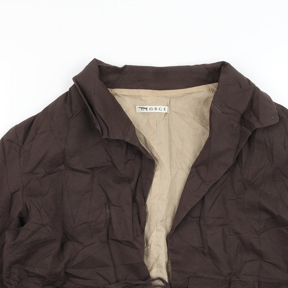 George Womens Brown Jacket Size 12 Tie