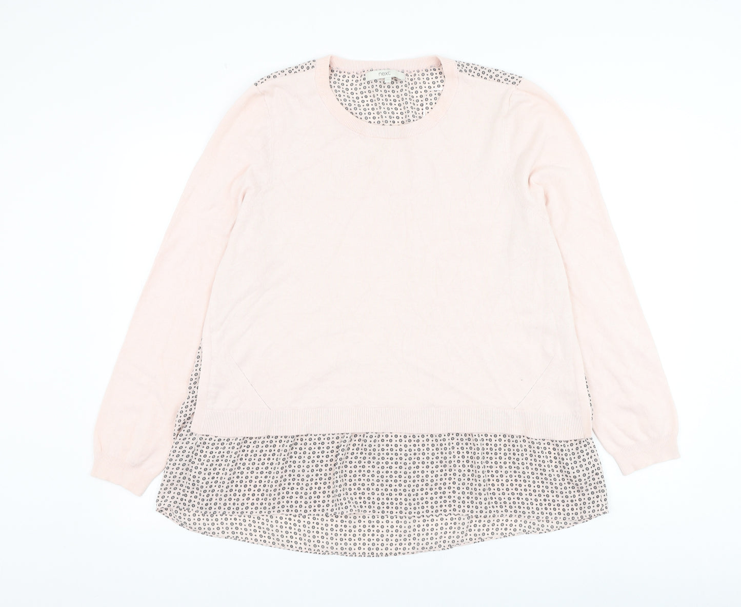 NEXT Womens Pink Round Neck Viscose Pullover Jumper Size 18