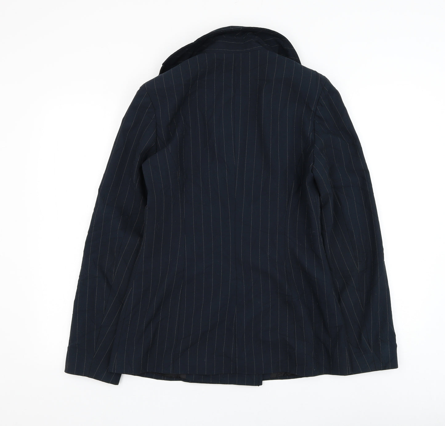 Kookai Womens Blue Striped Overcoat Coat Size 12 Button