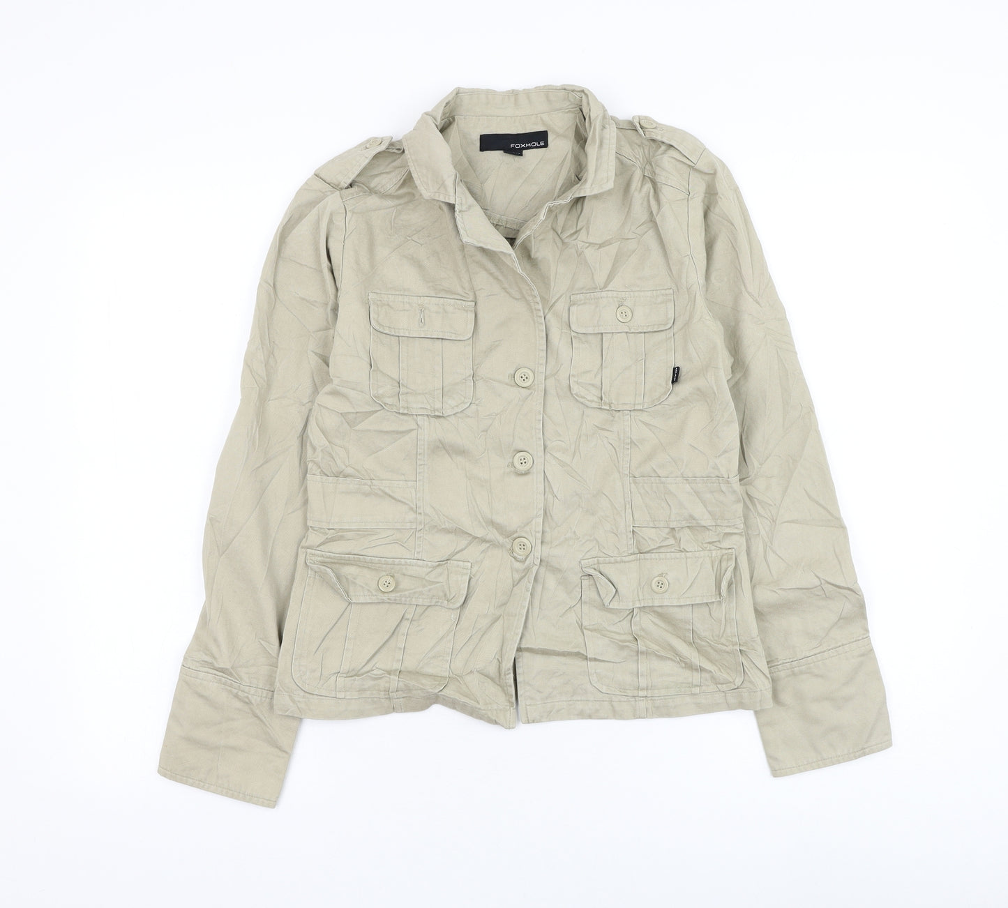 Foxhole Womens Beige Jacket Size 10 Button