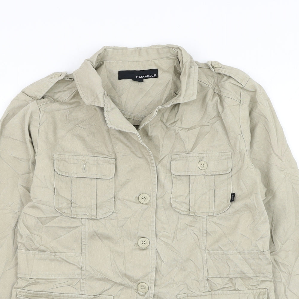 Foxhole Womens Beige Jacket Size 10 Button