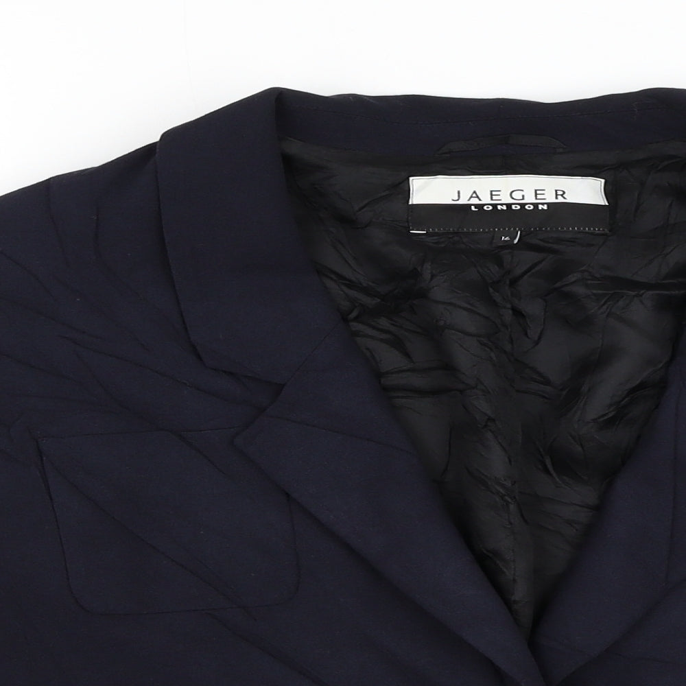 Jaeger Womens Blue Jacket Blazer Size 16 Button