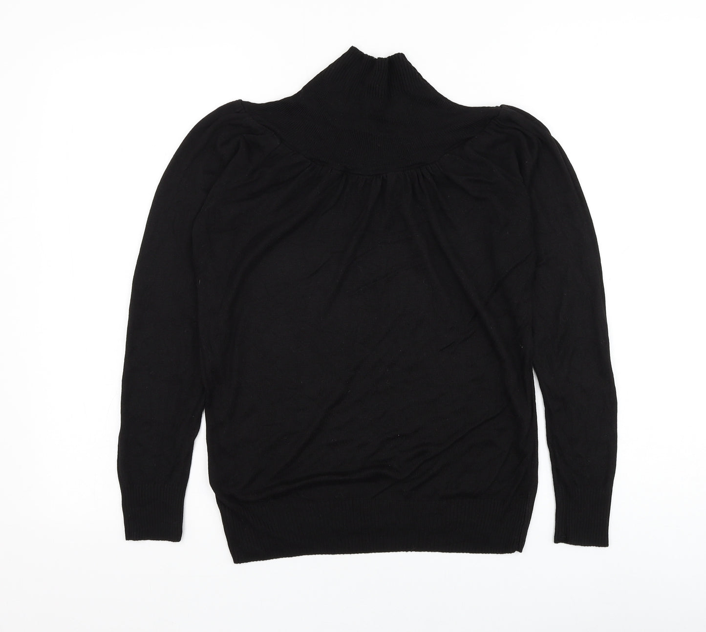 George Womens Black Mock Neck Viscose Pullover Jumper Size 8