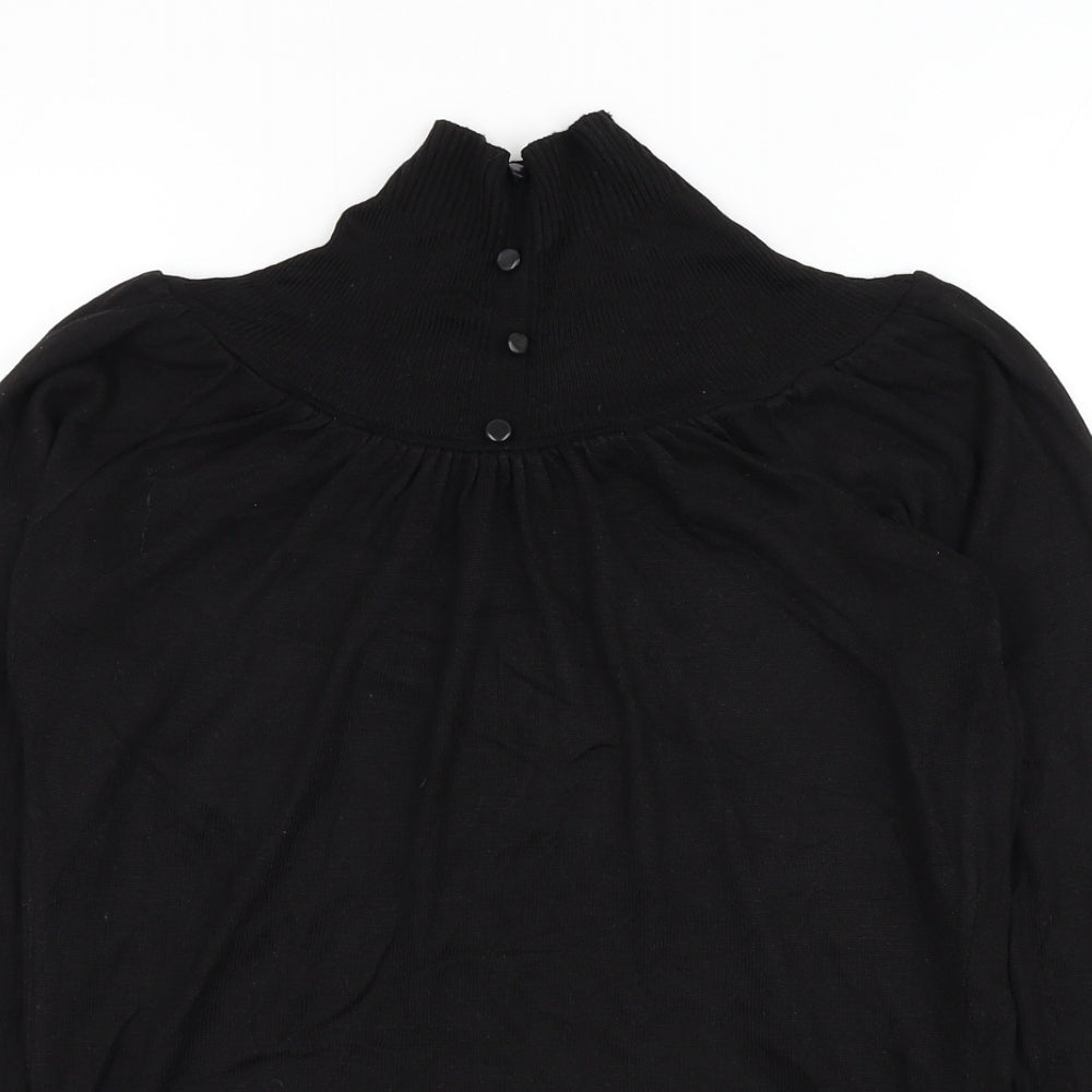 George Womens Black Mock Neck Viscose Pullover Jumper Size 8
