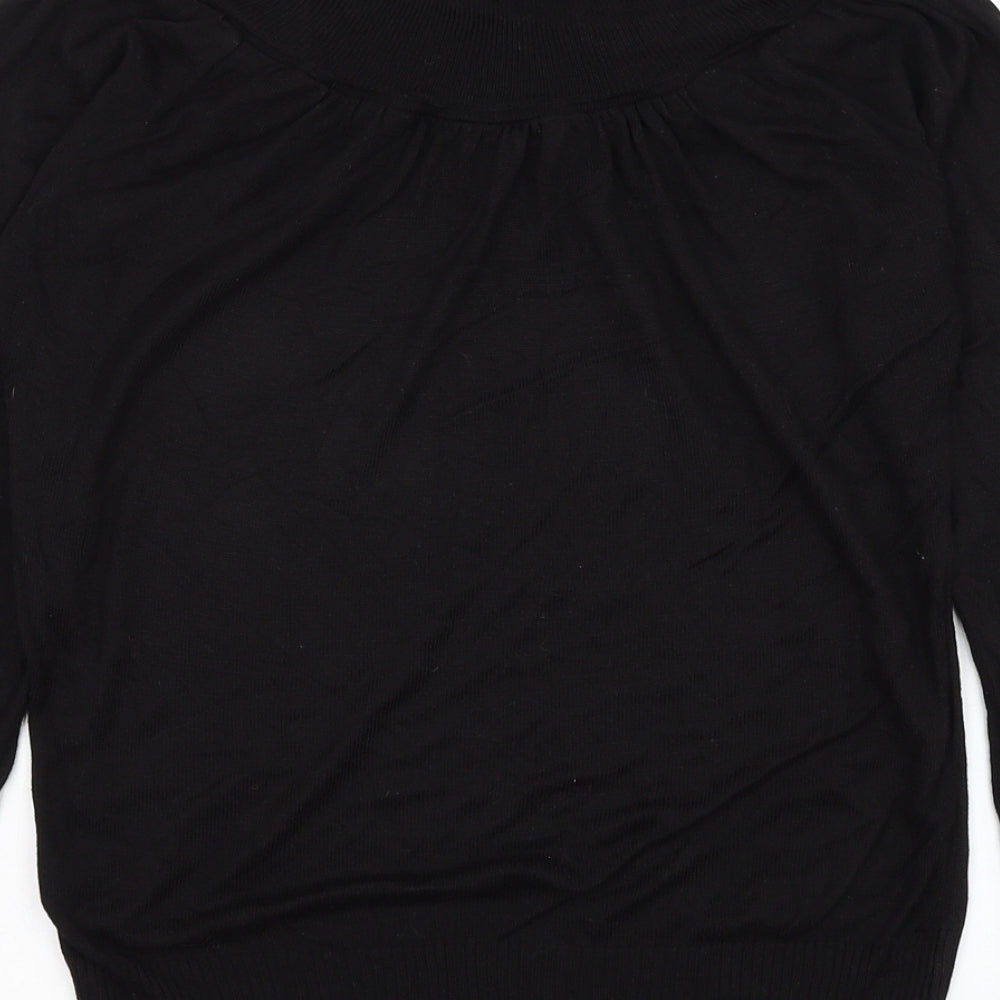 George Womens Black Mock Neck Viscose Pullover Jumper Size 8