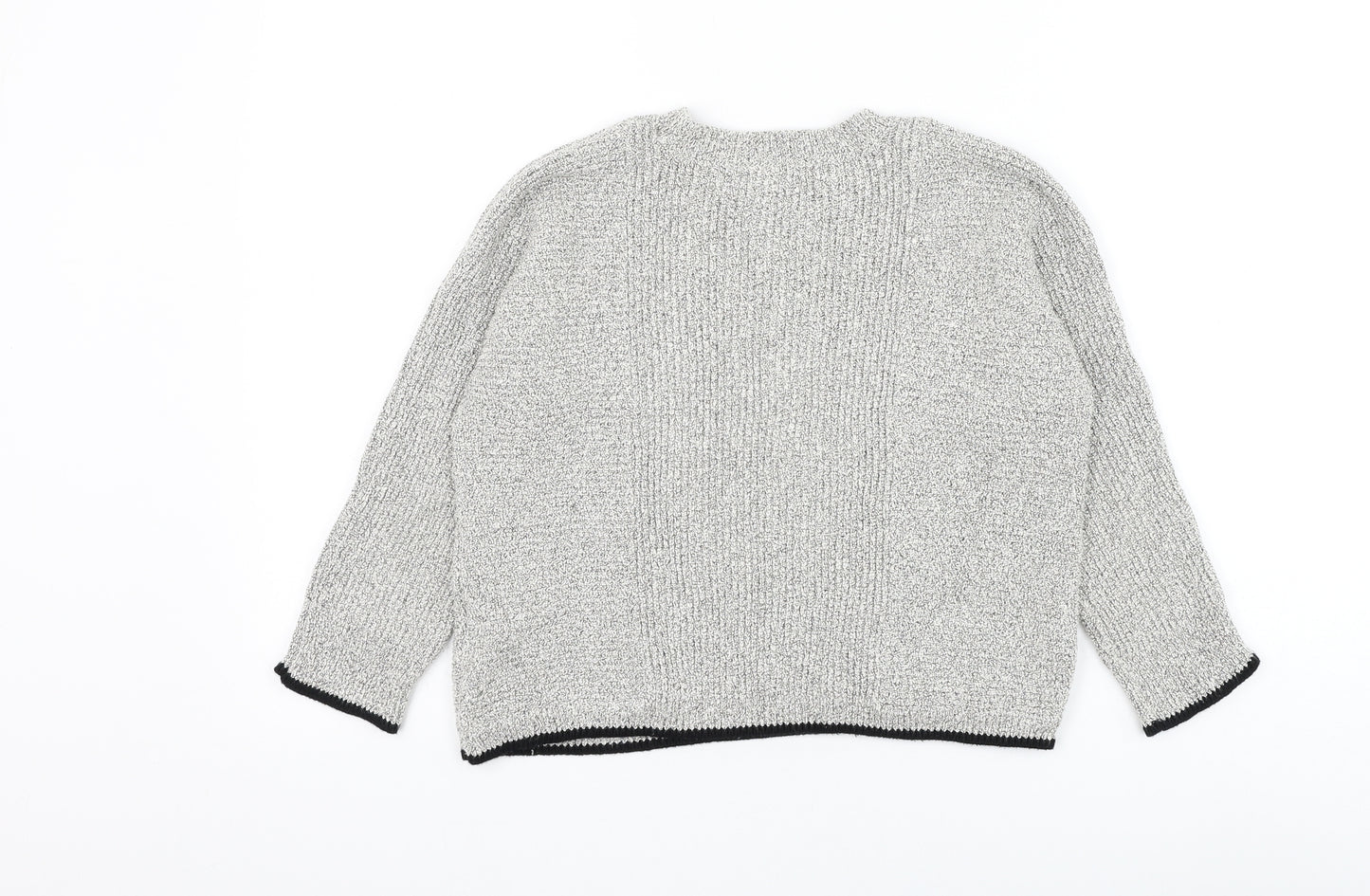 Topshop Womens White Round Neck Cotton Pullover Jumper Size 8