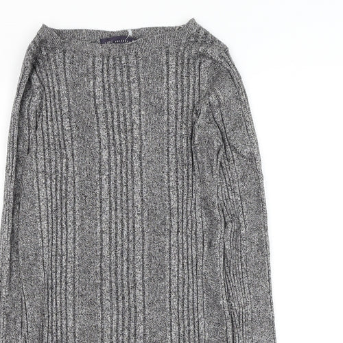 Marks and Spencer Womens Grey Round Neck Viscose Pullover Jumper Size 14