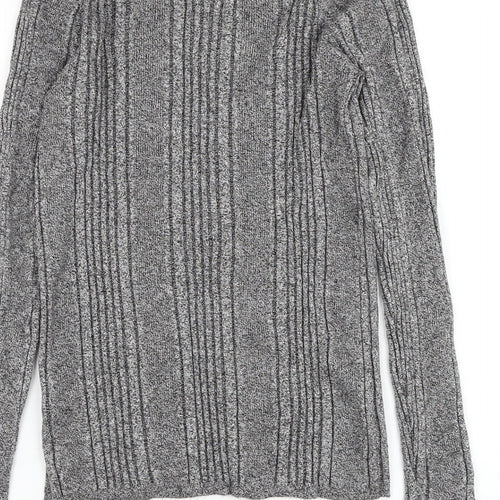 Marks and Spencer Womens Grey Round Neck Viscose Pullover Jumper Size 14