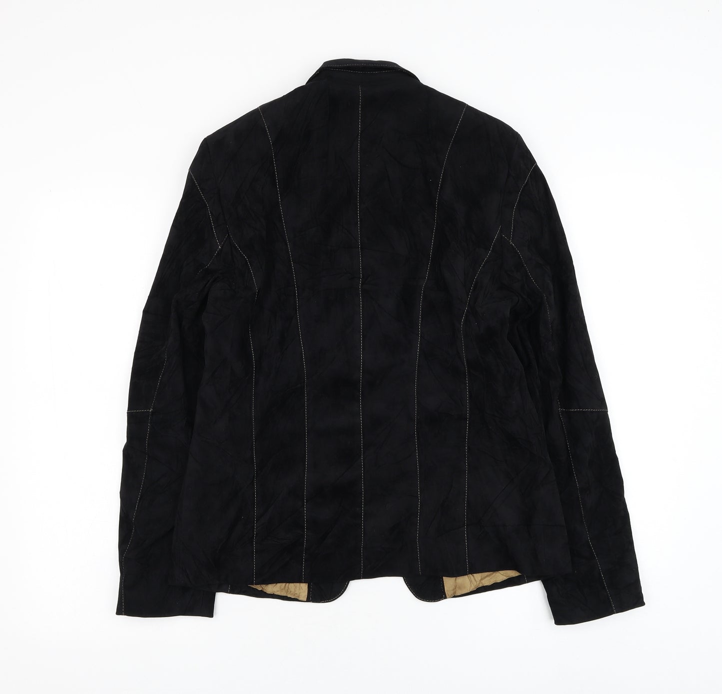 Laura Lebek Womens Black Jacket Blazer Size 10 Hook & Loop