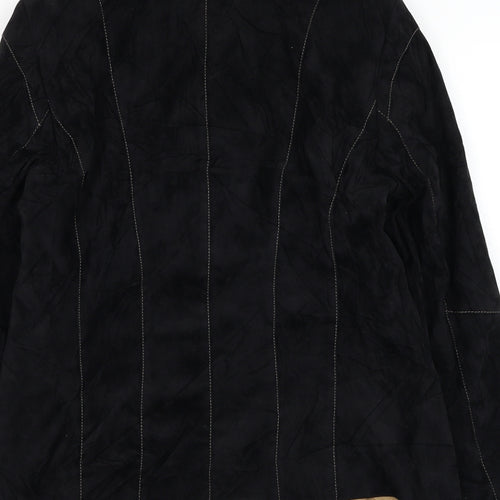 Laura Lebek Womens Black Jacket Blazer Size 10 Hook & Loop