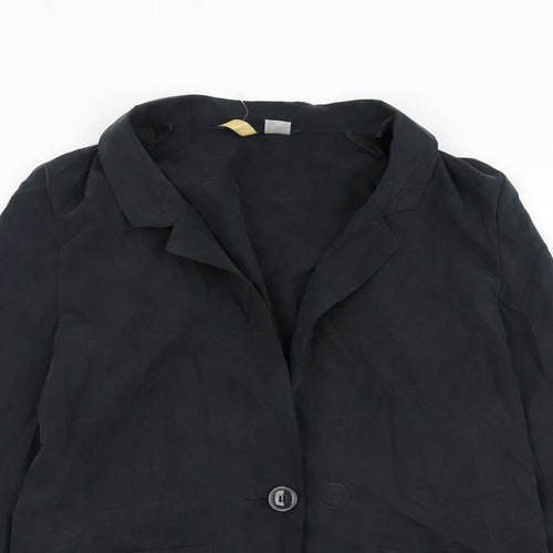 H&M Womens Grey Jacket Blazer Size 10 Button