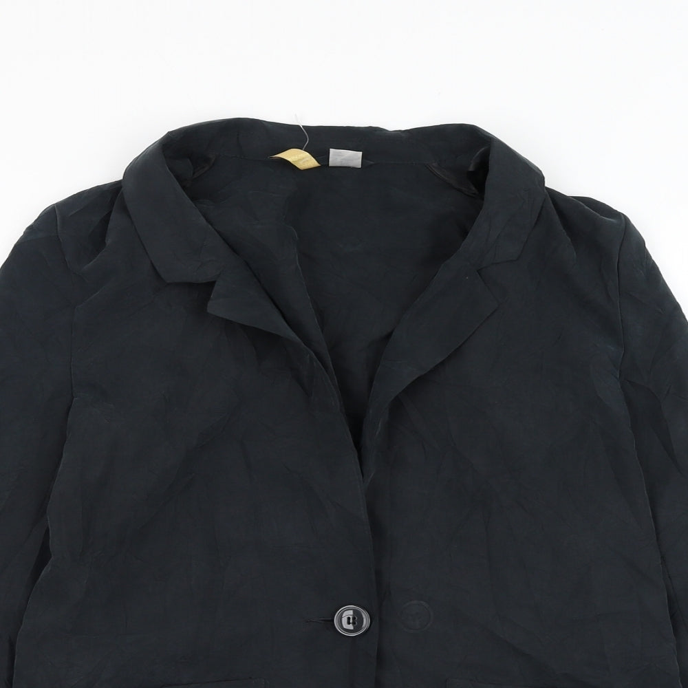 H&M Womens Grey Jacket Blazer Size 10 Button