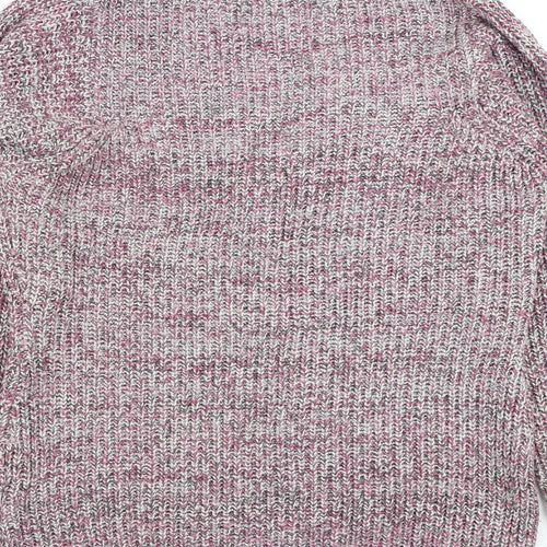 EWM Womens Pink Collared Acrylic Cardigan Jumper Size 10