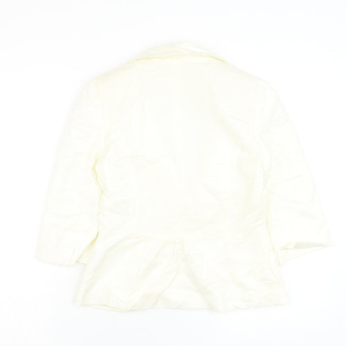 Kaliko Womens White Jacket Blazer Size 8 Button
