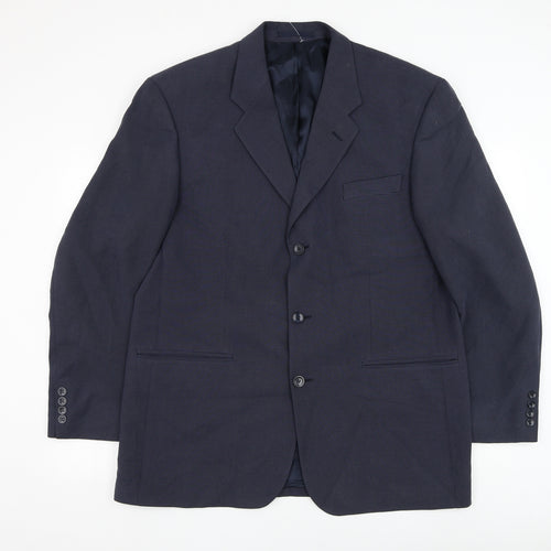 REMUS Mens Blue Polyester Jacket Suit Jacket Size 44