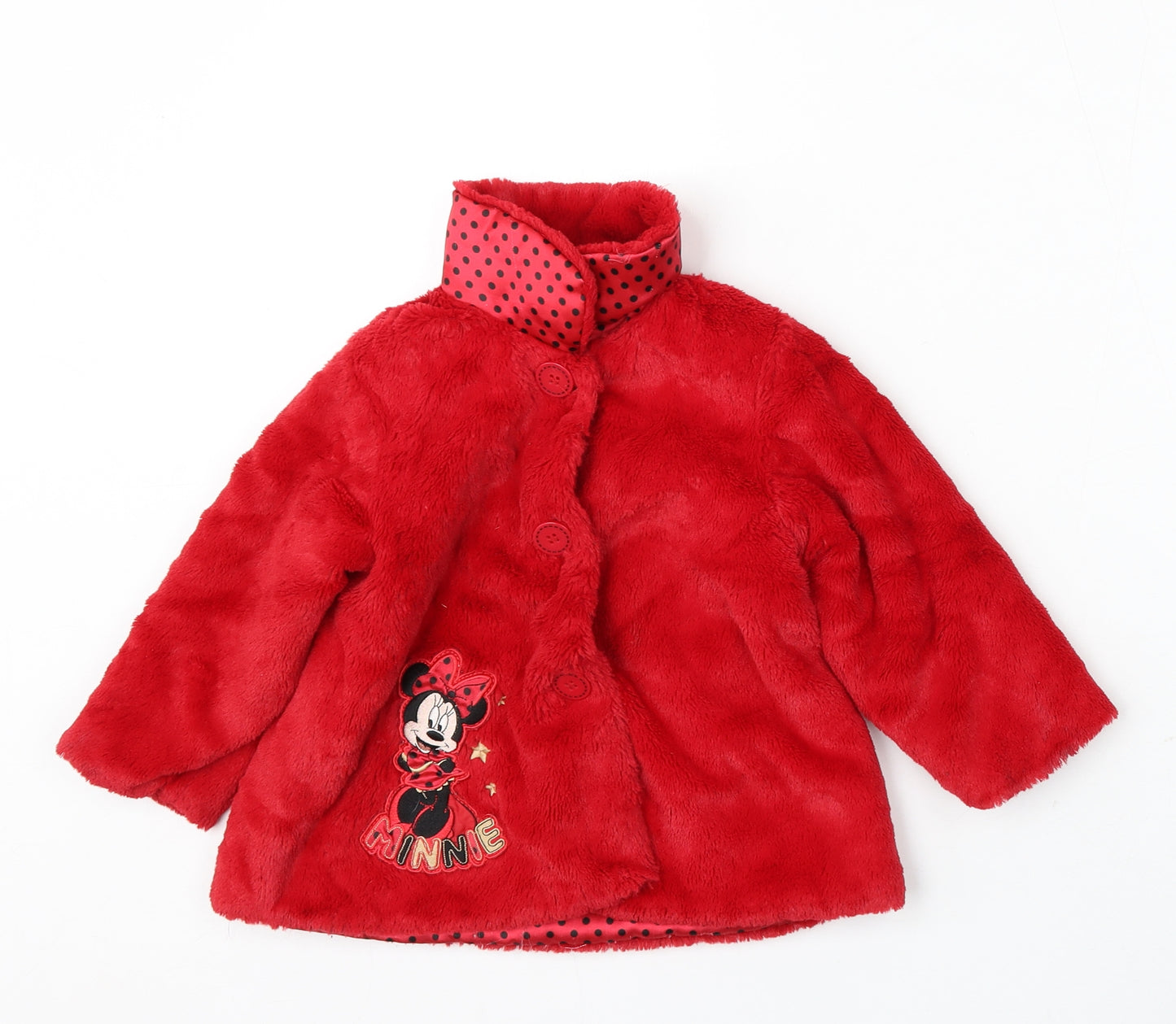 George Girls Red Jacket Coat Size 18-24 Months - disney