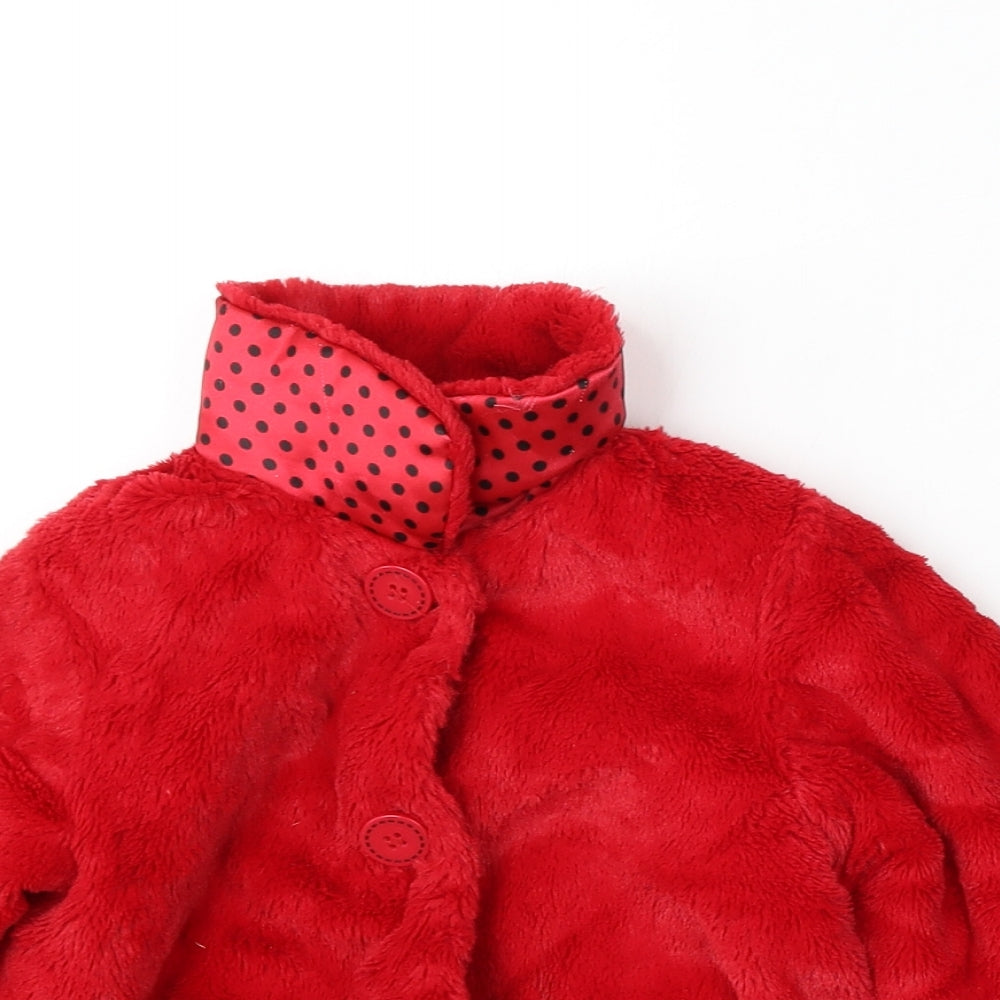 George Girls Red Jacket Coat Size 18-24 Months - disney